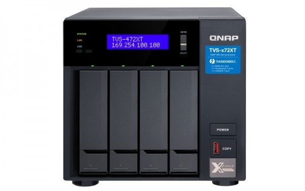 QNAP TVS-472XT-i3-32G 4-Bay 56TB Bundle mit 4x 14TB Red Plus WD140EFGX