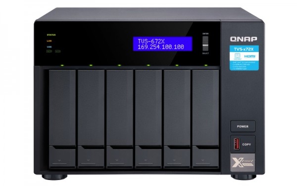 QNAP TVS-672X-i3-64G QNAP RAM 6-Bay 96TB Bundle mit 6x 16TB Gold WD161KRYZ