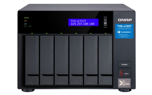 QNAP TVS-672XT-i3-16G 6-Bay 16TB Bundle mit 2x 8TB Red Plus WD80EFZZ