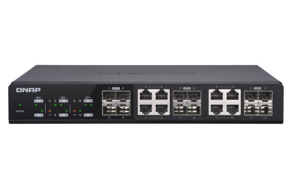 QNAP QSW-M1208-8C - Switch - managed - 4 x 10 Gigabit SFP+ + 8 x combo 10 Gigabit SFP+/RJ-45 - Deskt